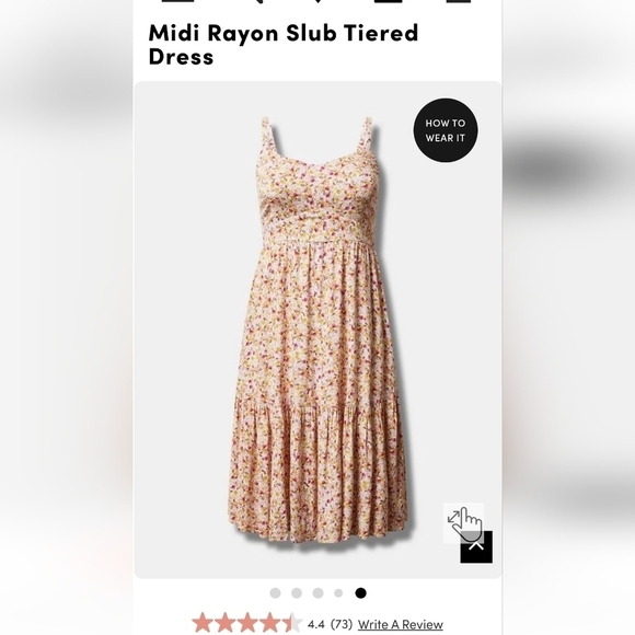 NWT Torrid Midi Rayon floral Tiered Dress, size 1x 14/16 - Picture 5 of 16